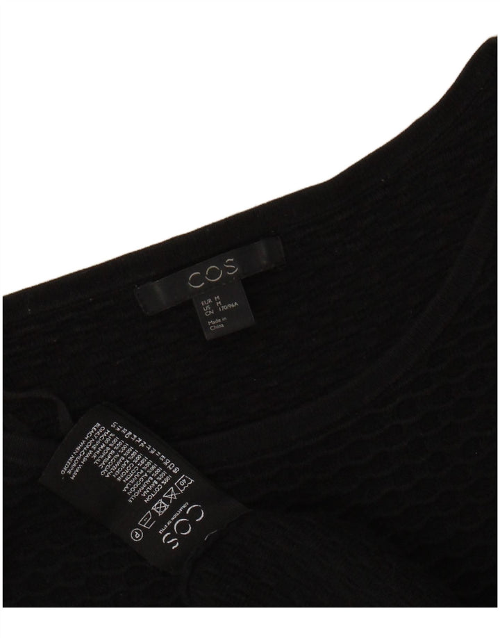 Женский топ COS с рукавом 3/4, Великобритания 14, средний черный, хлопок