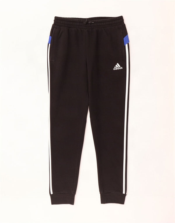 Мужские спортивные брюки Adidas для бега, маленькие черные хлопковые брюки с цветными блоками