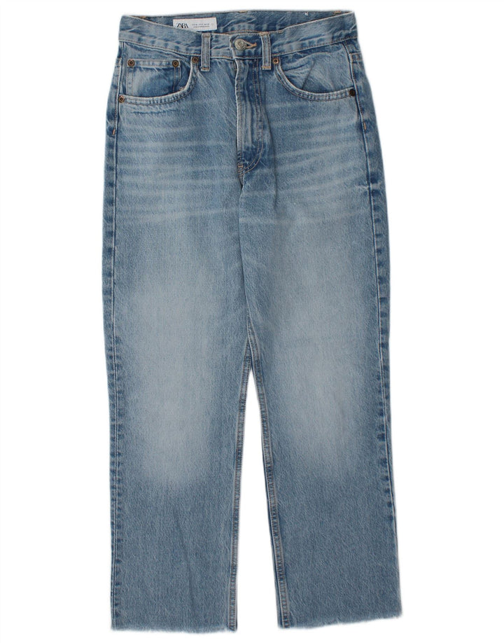 Женские прямые джинсы ZARA с высокой талией EU 36 XS W26 L26, синий хлопок