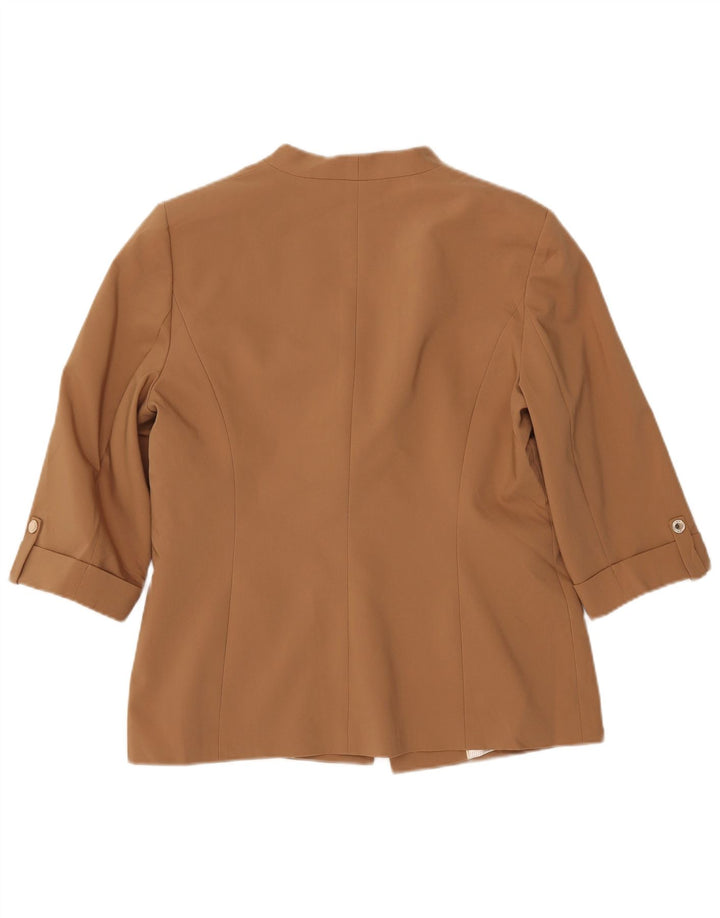 CALVIN KLEIN Женский пиджак с рукавом 3/4 и 1 пуговицей США 16 XL Бежевый