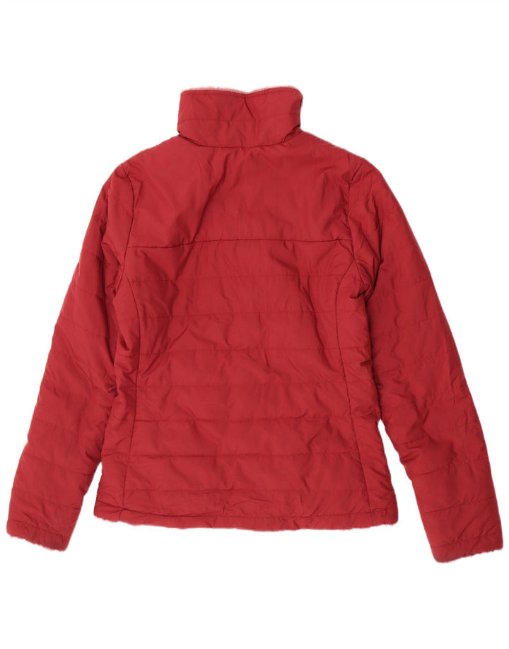 Женская двусторонняя стеганая куртка The North Face UK10, маленький бордовый цвет