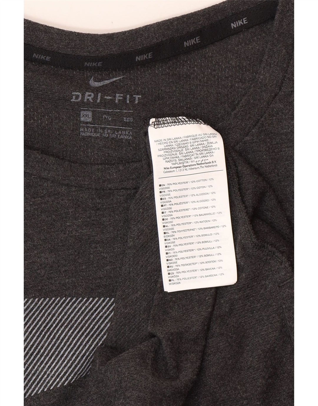 Мужская футболка NIKE Dri Fit с графическим рисунком, размер 2XL, серый хлопок в тонкую полоску