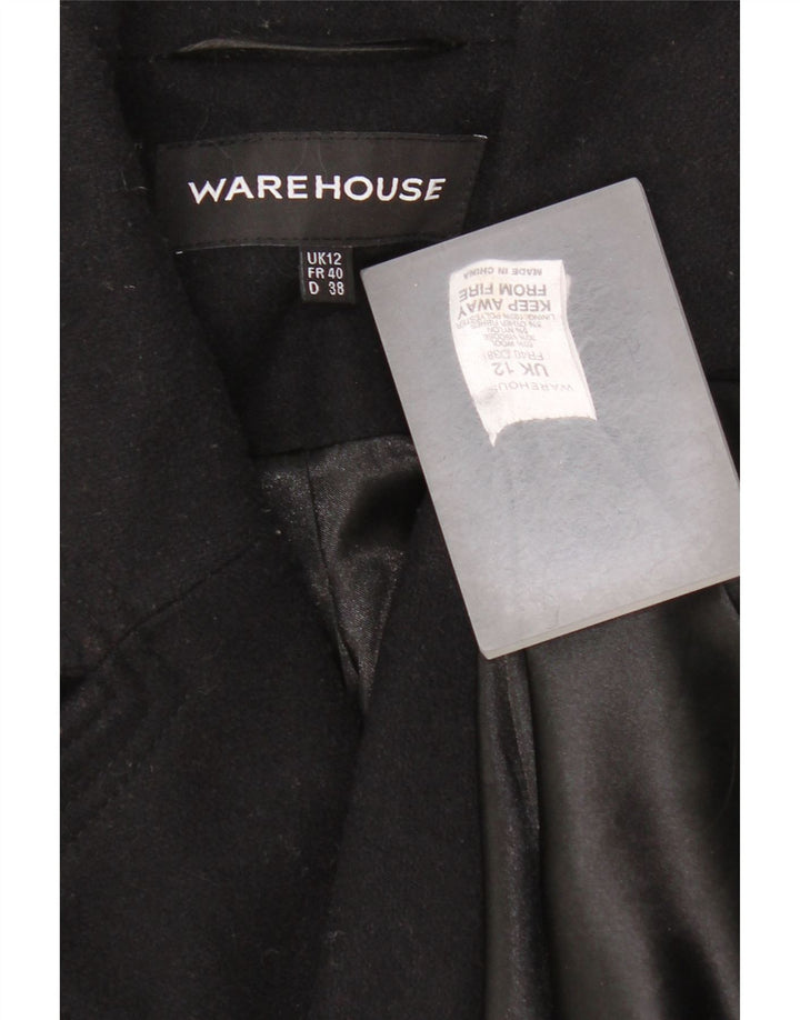 Женское пальто принцессы Warehouse UK 12, среднее, черное, шерстяное