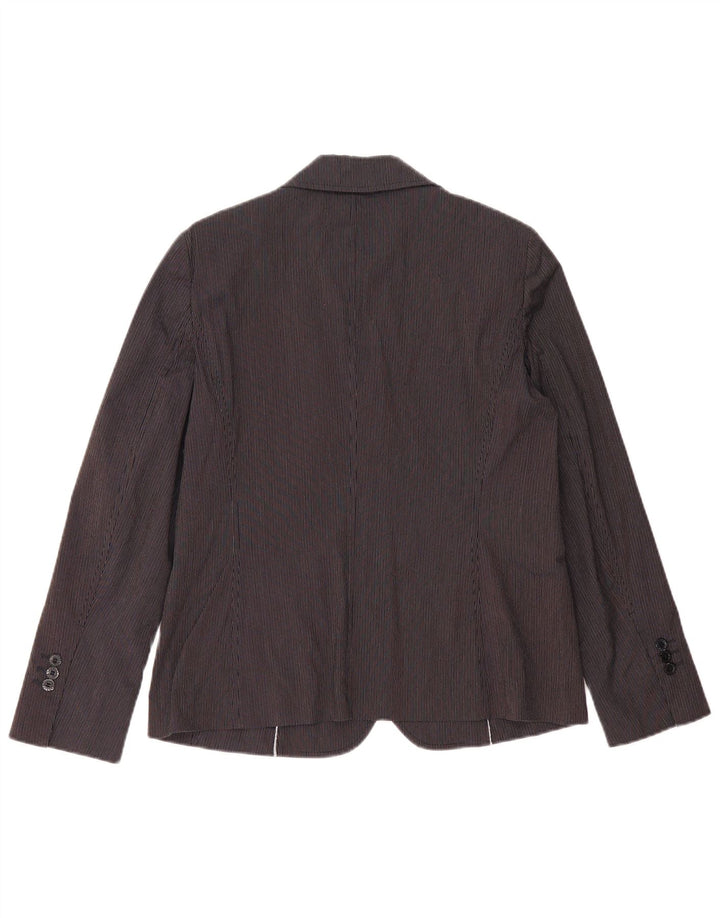 LES COPAINS Женский пиджак на 3 пуговицах IT 46, большой темно-синий в тонкую полоску