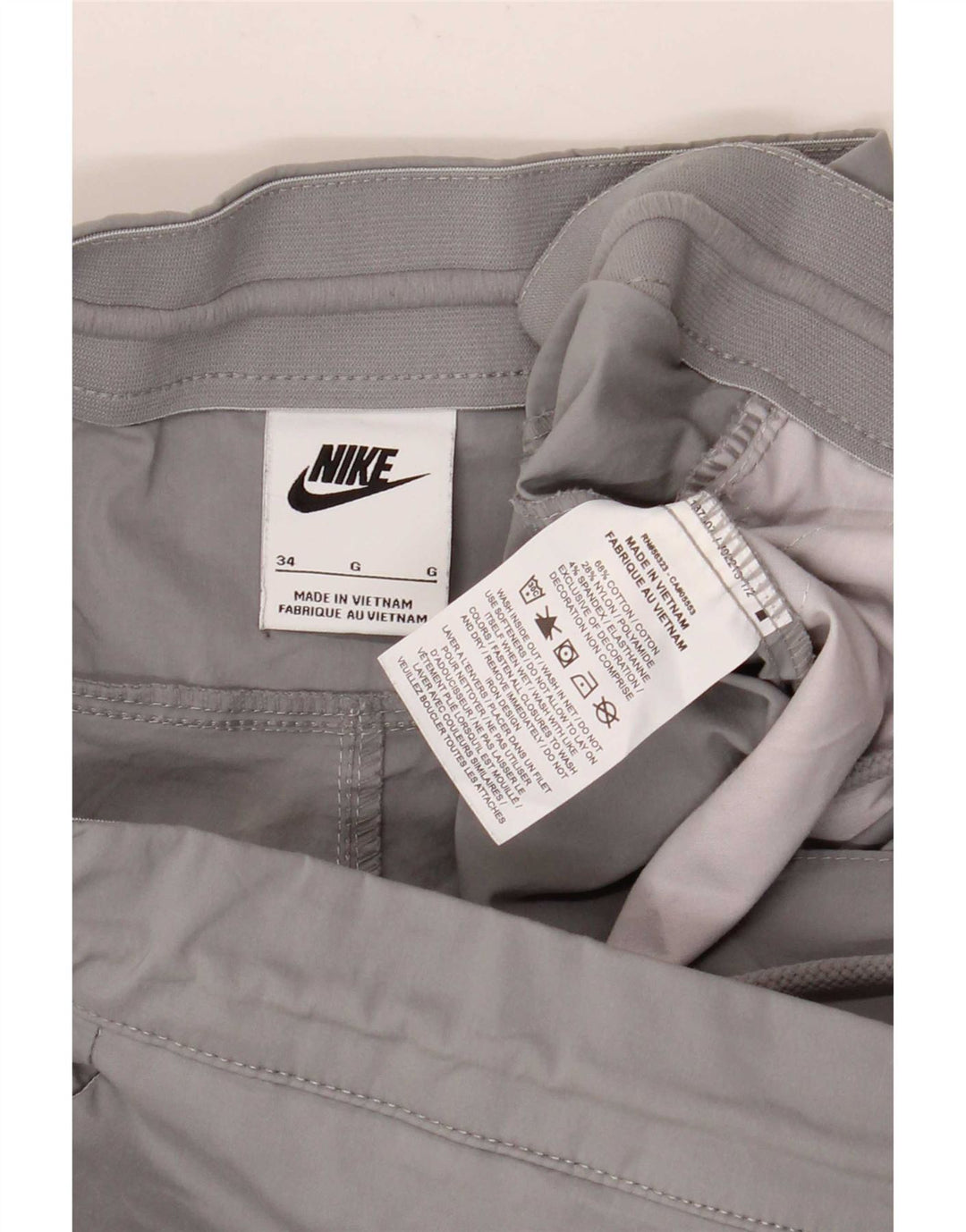 Мужские прямые брюки-карго Nike W34 L28, серые, хлопковые