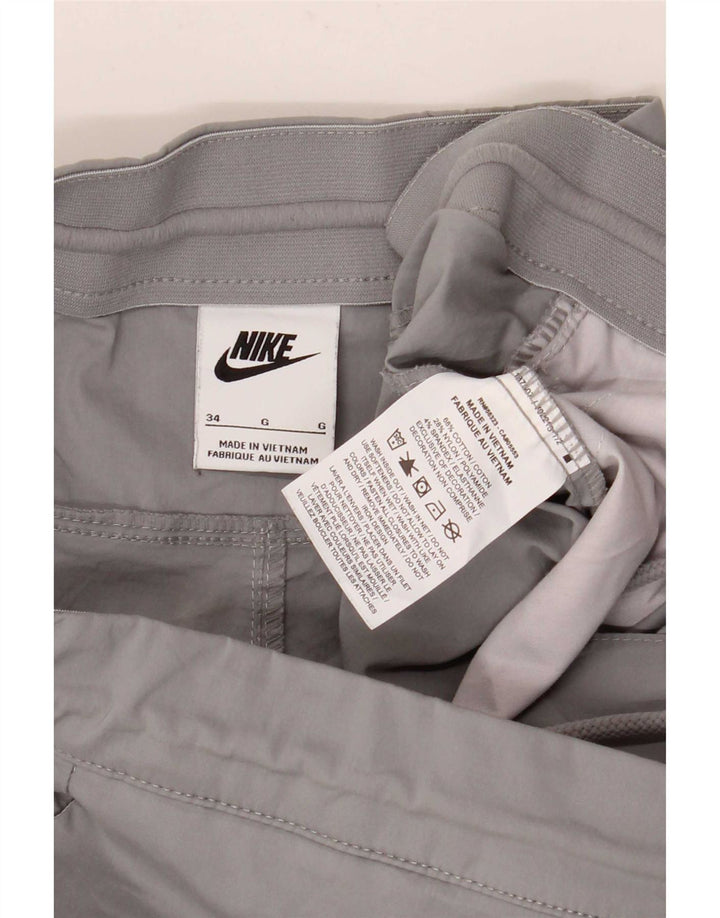Мужские прямые брюки-карго Nike W34 L28, серые, хлопковые
