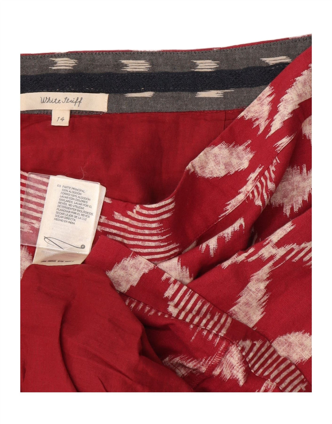 Женская мини-юбка White Stuff UK 14, большая W34, бордовый хлопок с цветочным принтом