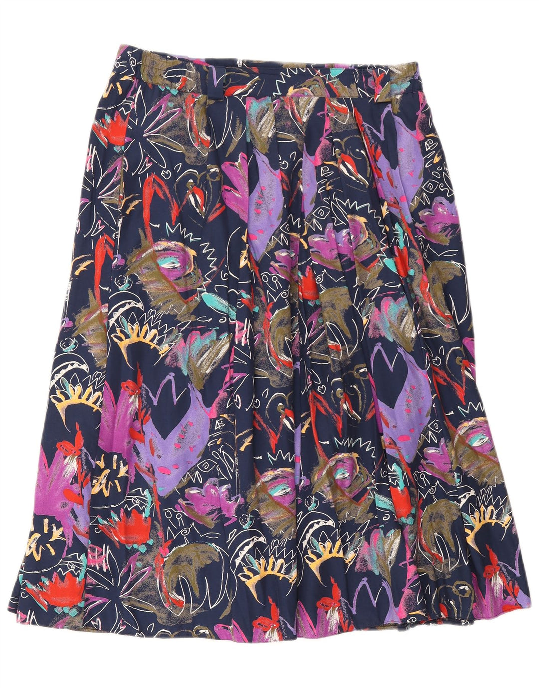 Винтажная женская расклешенная юбка с абстрактным узором EU 42, большая, W30, разноцветная