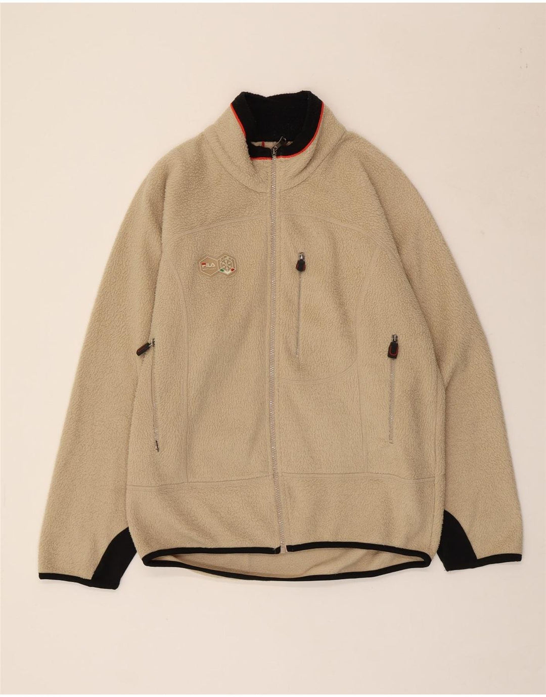 Мужская флисовая куртка Fila UK 38 Medium Beige Colourblock
