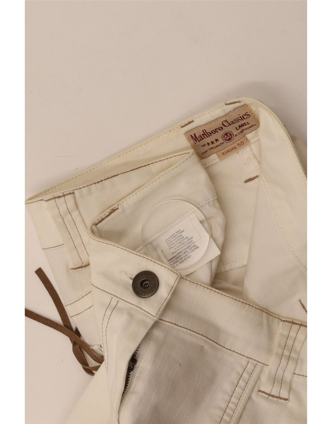 Женская мини-юбка MARLBORO CLASSICS с высокой талией EU 50 3XL W36 Белый хлопок