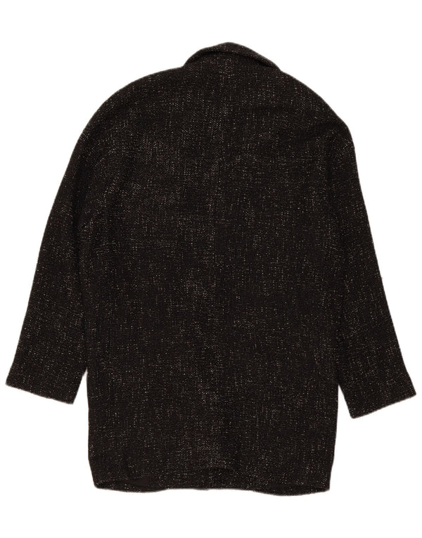 Женское двубортное пальто оверсайз Zara UK 6 XS, черный полиэстер