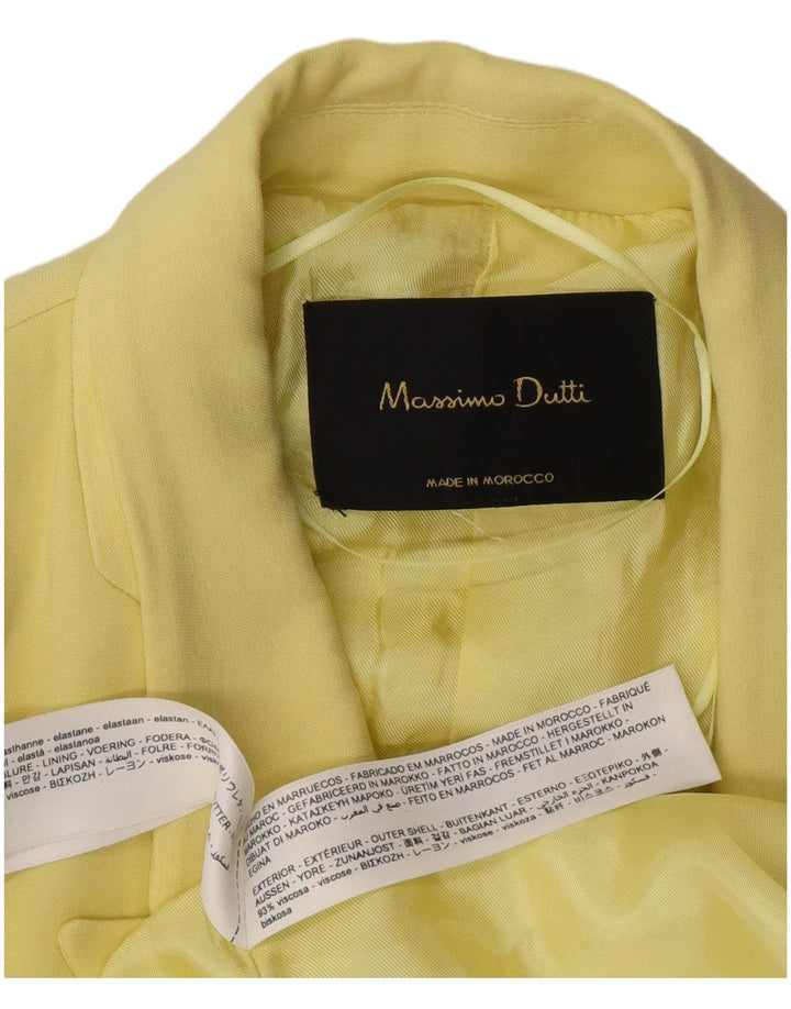 Massimo Dutti Женское Пальто EU 42 Большой Желтый Вискоза