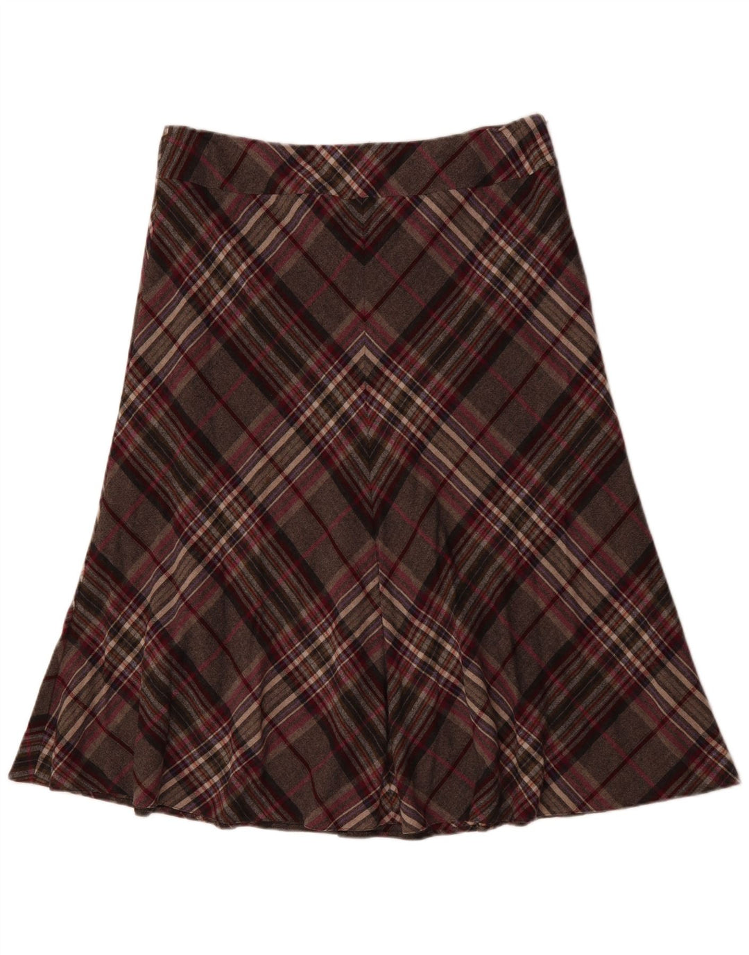 Женская юбка-трапеция VIYELLA UK 16, большая W36, серая, шерсть в клетку