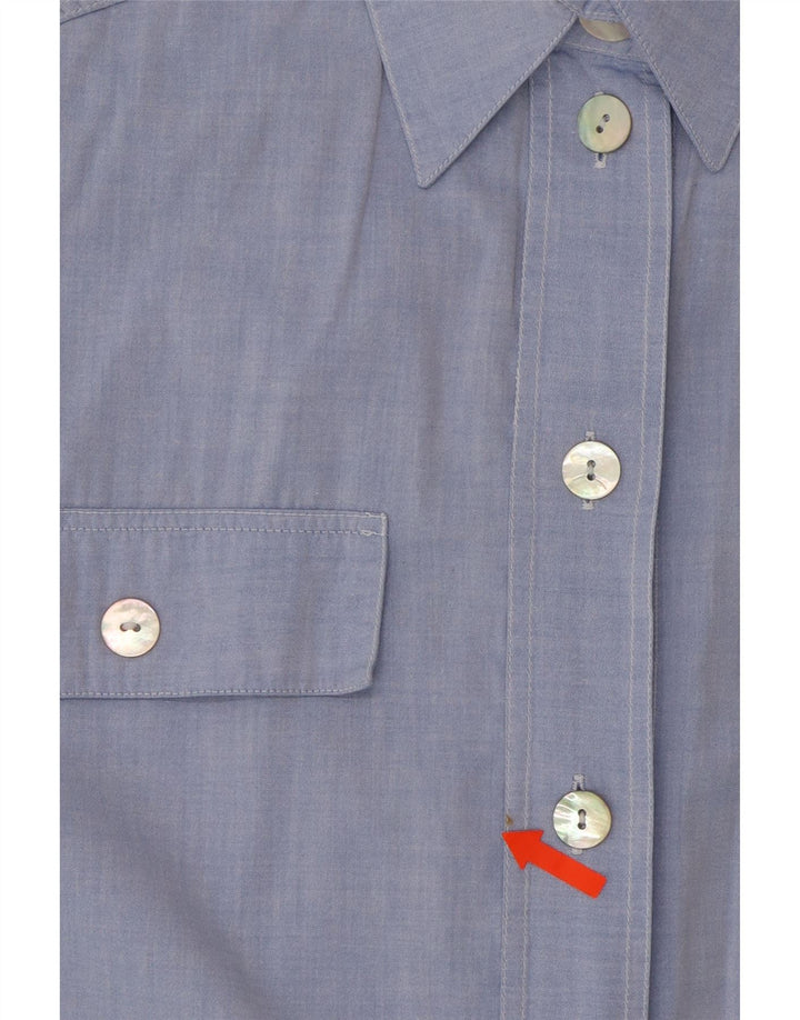 YESSICA Womens Short Sleeve Shirt IT 46 Large Blue Cotton Vintage Yessica and Second-Hand Yessica from Messina Hembry 