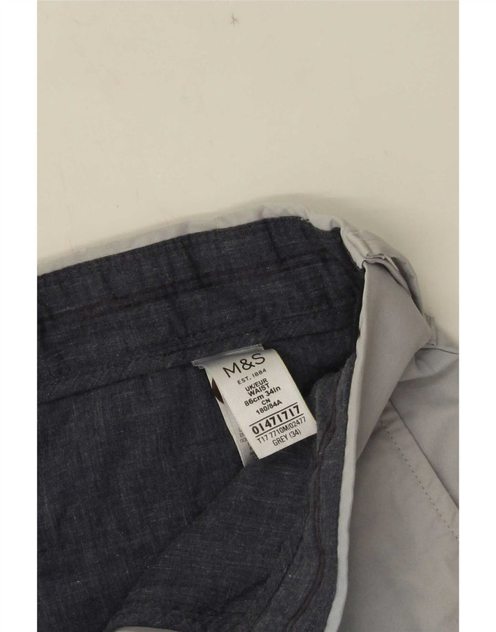 Мужские шорты чинос Marks & Spencer W34, большие серые, хлопок