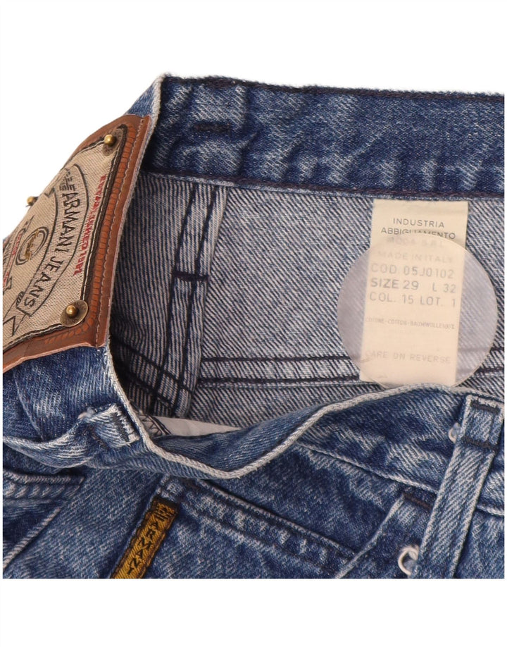 ARMANI Женские джинсовые шорты с высокой талией W29, средний синий хлопок, хлопок