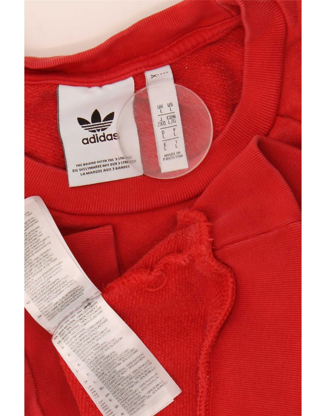 Мужской свитшот Adidas с графическим рисунком, большой красный хлопковый джемпер
