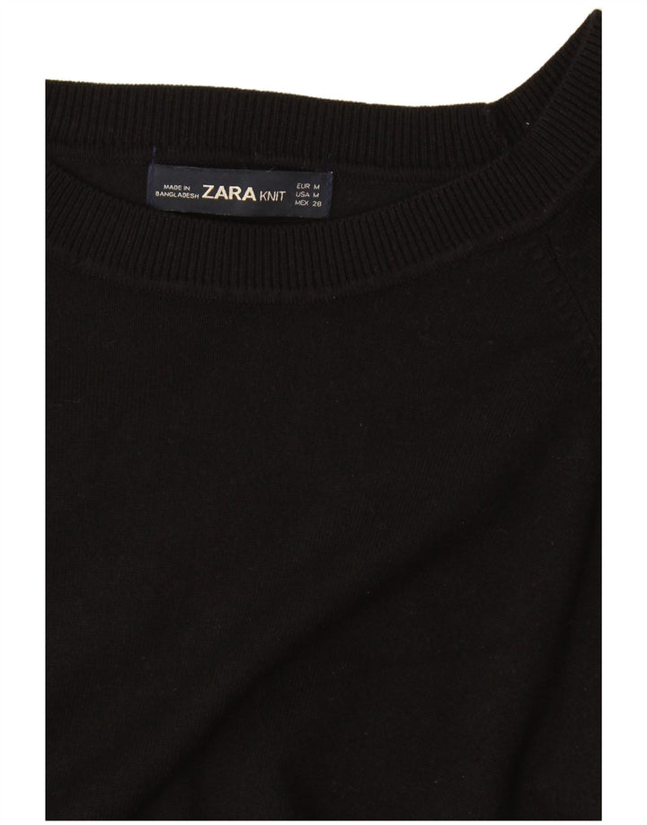 Женский свободный джемпер с вырезом «лодочка» Zara UK 14, средний черный