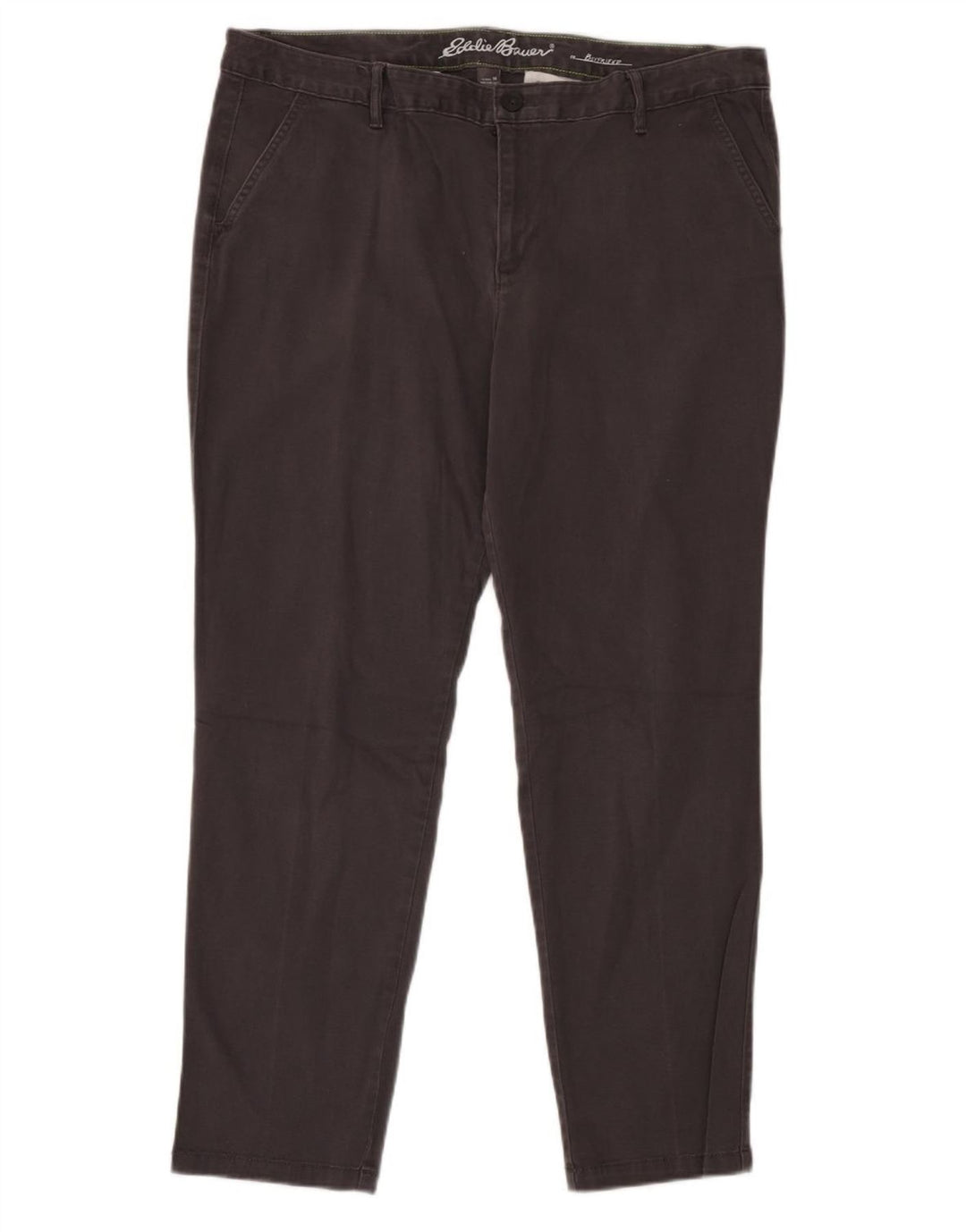EDDIE BAUER Womens Straight Chino Trousers US 18 2XL W38 L30 Grey Cotton