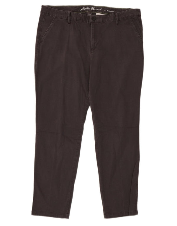 EDDIE BAUER Womens Straight Chino Trousers US 18 2XL W38 L30 Grey Cotton