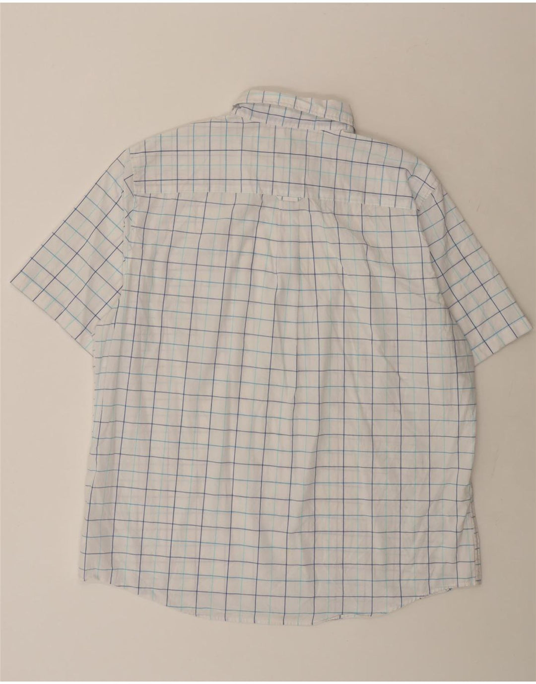 CHAPS Мужская рубашка с коротким рукавом 2XL, белая клетка, хлопок