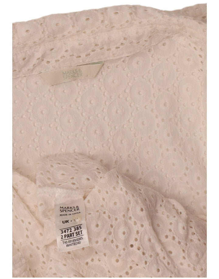 Женская прозрачная блузка-рубашка Marks & Spencer UK 16, большая белая