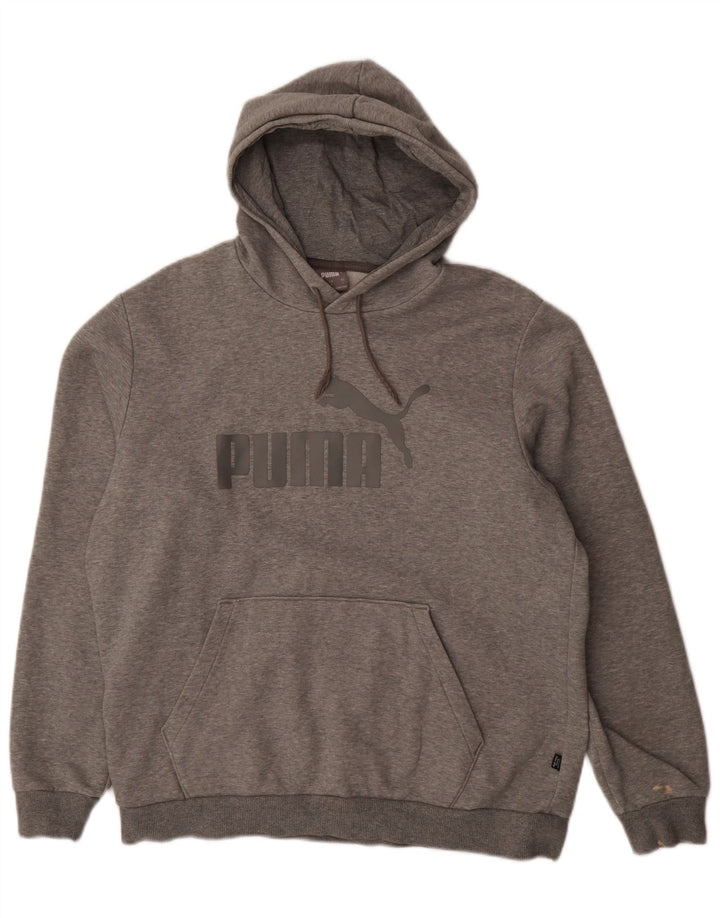 Мужской джемпер с капюшоном Puma, большой серый, хлопковый