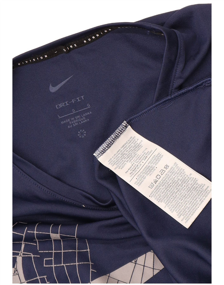 Мужская футболка с рисунком Nike, большой темно-синий полиэстер