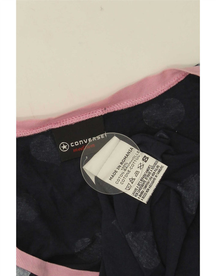 Женская футболка Converse с абстрактным узором Top UK 12 Medium Navy Blue Heart