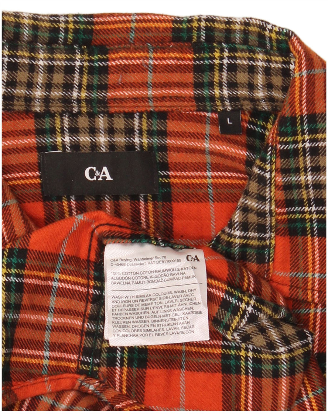 Мужская фланелевая рубашка C&A, хлопок, большая красная клетка