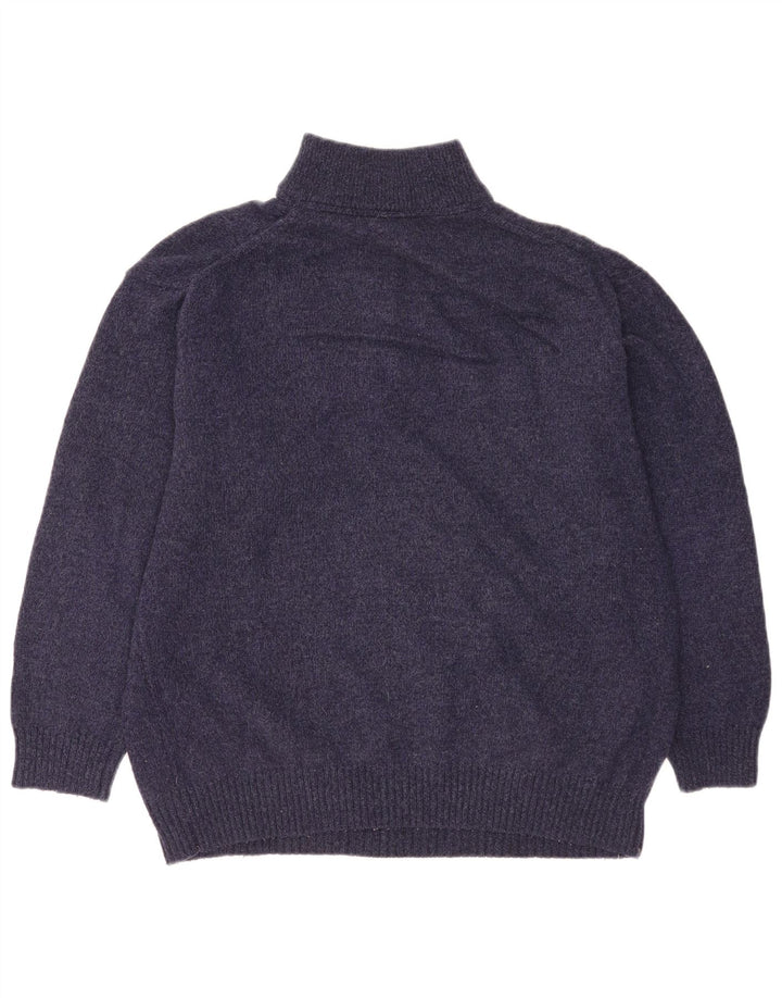 Мужской джемпер с воротником на молнии Murphy & Nye, большой темно-синий шерстяной свитер