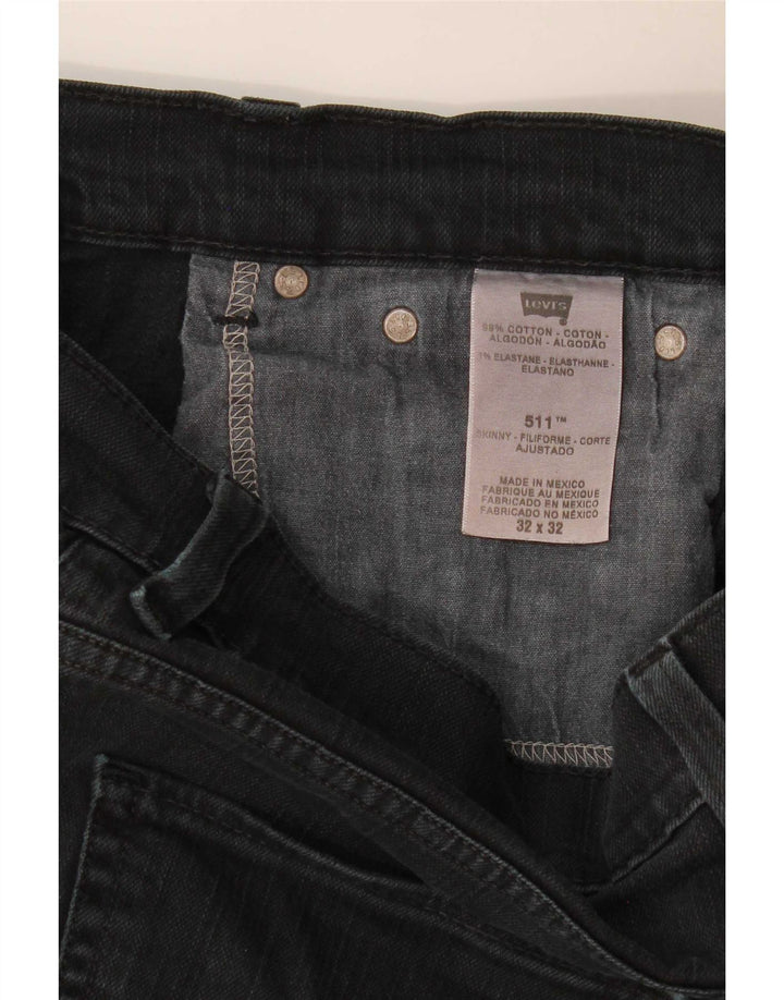 Мужские джинсы Levi's Slim 511 W32 L30, черный хлопок