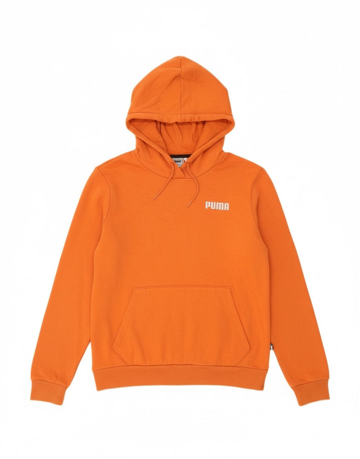PUMA Womens Hoodie Jumper UK 14 Medium Orange Cotton