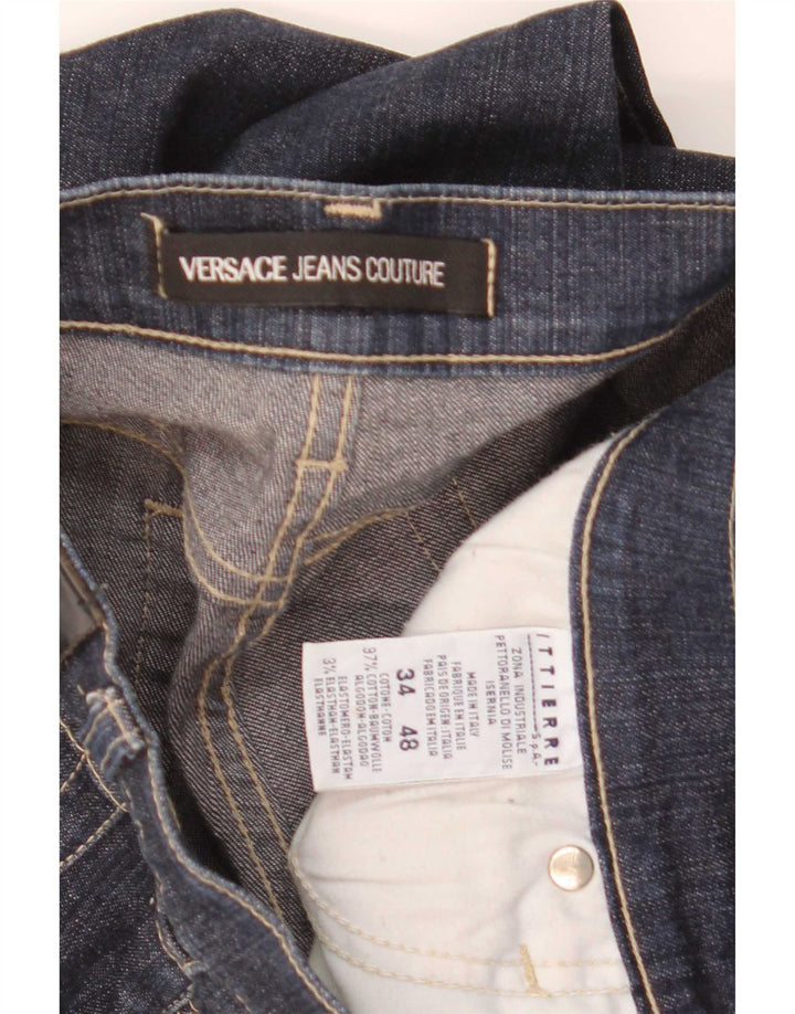 Мужские прямые джинсы Versace Ittierre W34 L30 Темно-синие, хлопок