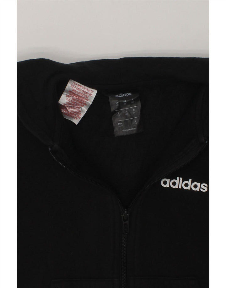 ADIDAS Boys Zip Hoodie Sweater 7-8 Years Black Cotton | Vintage Adidas | Thrift | Second-Hand Adidas | Used Clothing | Messina Hembry 