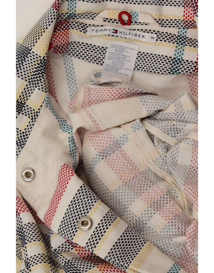 TOMMY HILFIGER Женское пальто UK 14 Medium Off White Check Cotton
