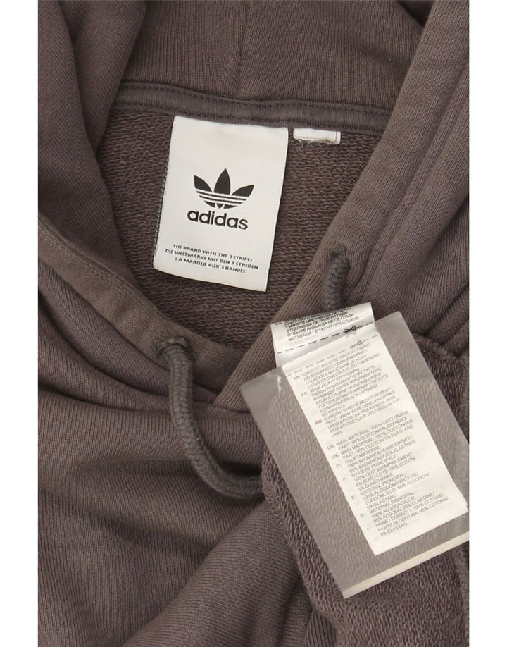 Мужской джемпер с капюшоном Adidas среднего серого цвета, хлопок
