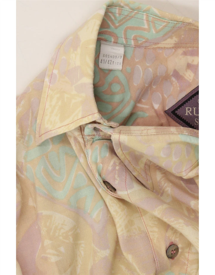 RUDNICK Mens Abstract Pattern Shirt Size 41/42 Large Beige Viscose Vintage Rudnick and Second-Hand Rudnick from Messina Hembry 
