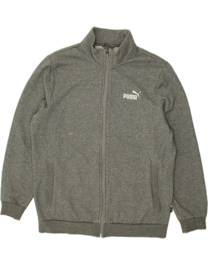 PUMA Mens Tracksuit Top Jacket Large Grey Cotton | Vintage Puma | Thrift | Second-Hand Puma | Used Clothing | Messina Hembry 