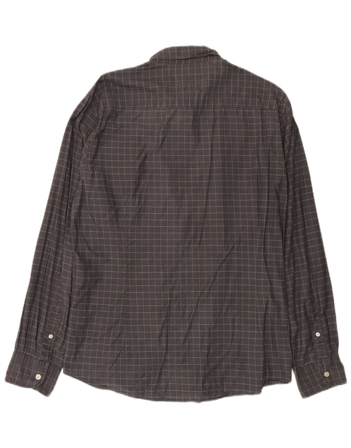 Мужская рубашка Massimo Dutti XL серая в клетку