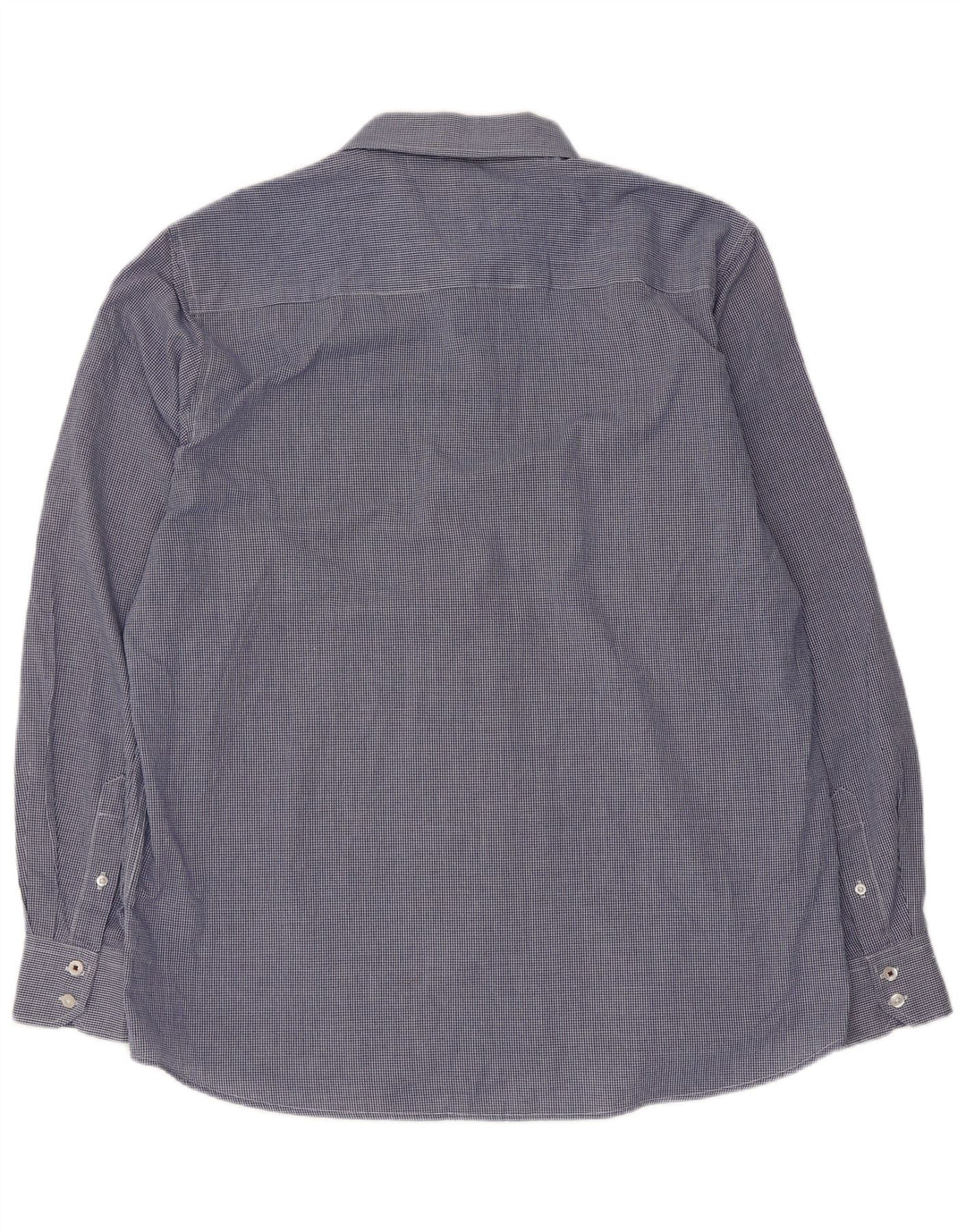 Рубашка мужская стандартного кроя PIERRE CARDIN 2XL синяя, полиэстер в мелкую клетку