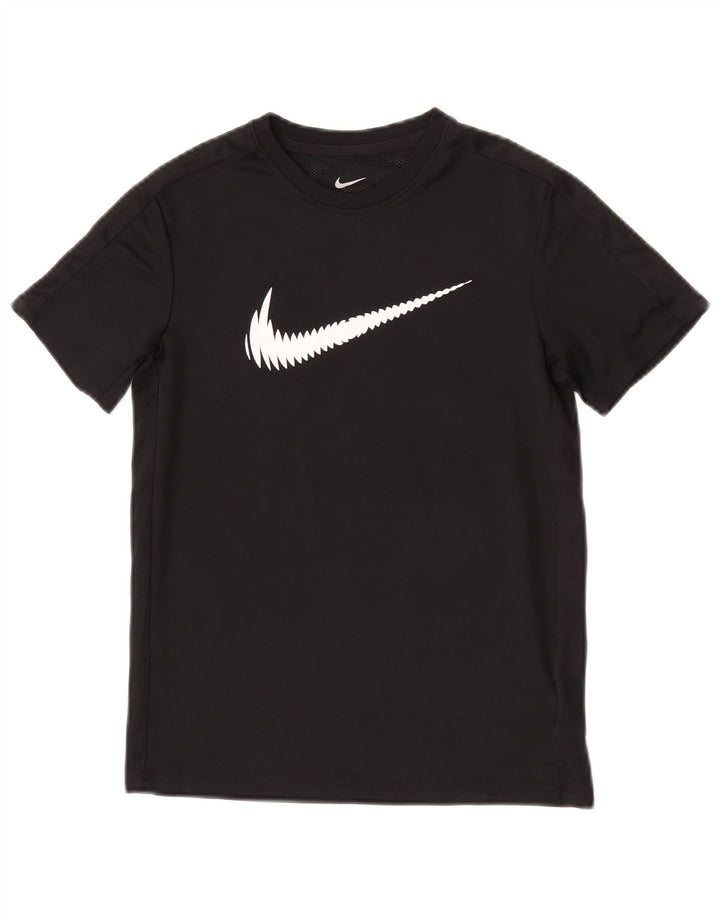Футболка с рисунком Nike Dri Fit для мальчиков, топ 10–11 лет, средний черный полиэстер