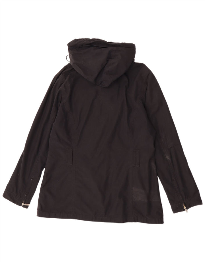Женская дождевик с капюшоном Barbour UK 14, большой черный хлопок