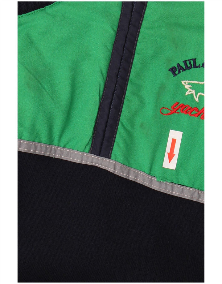 Мужской джемпер с воротником на молнии Paul & Shark, средний темно-синий из натуральной шерсти