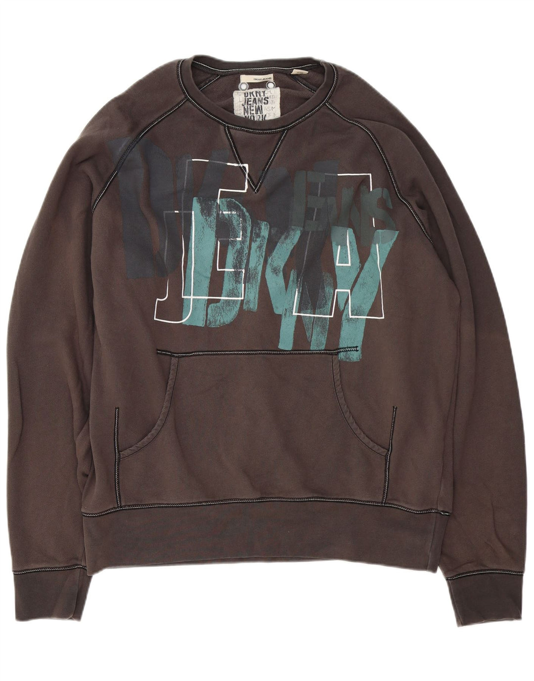 Мужской свитшот с рисунком Dkny, XL, серый хлопок
