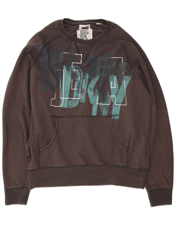 Мужской свитшот с рисунком Dkny, XL, серый хлопок