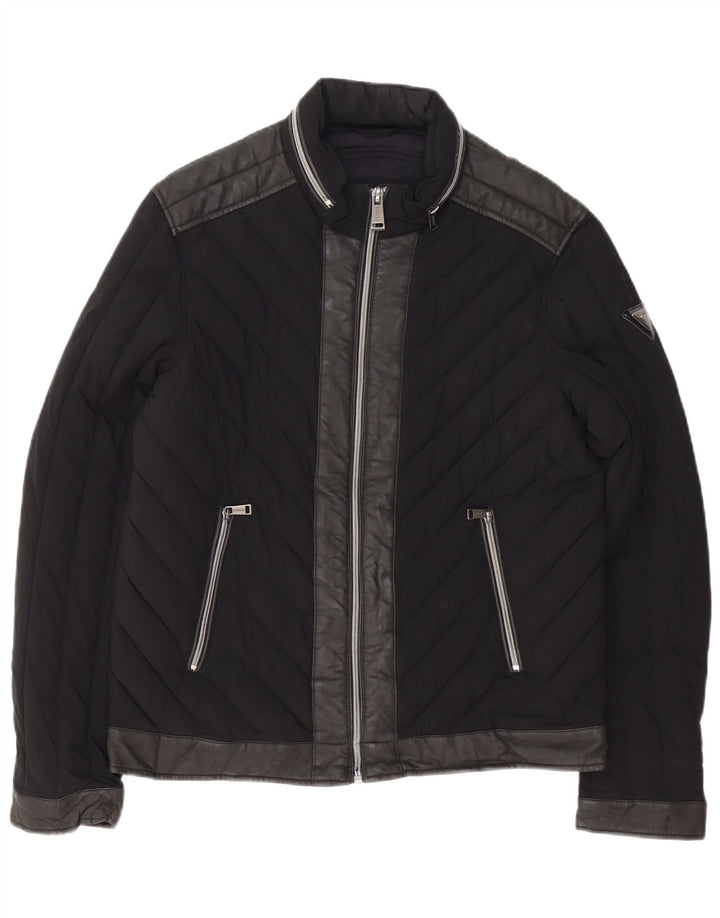 Мужская стеганая куртка Guess UK 42 XL, черная полиэтиленовая