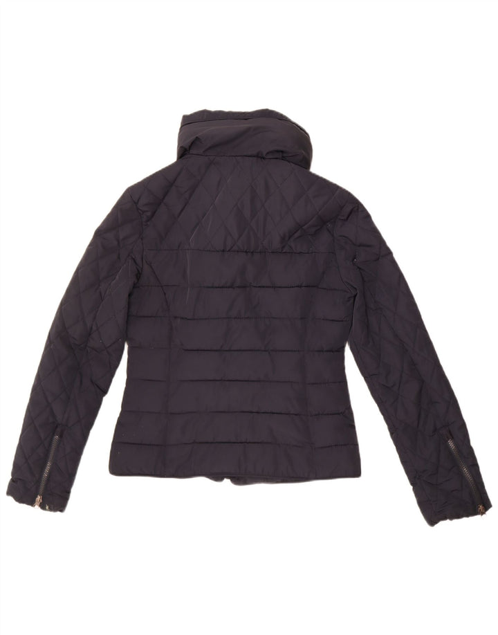 Женская стеганая куртка Superdry UK 10, маленький размер, темно-синий, полиэстер