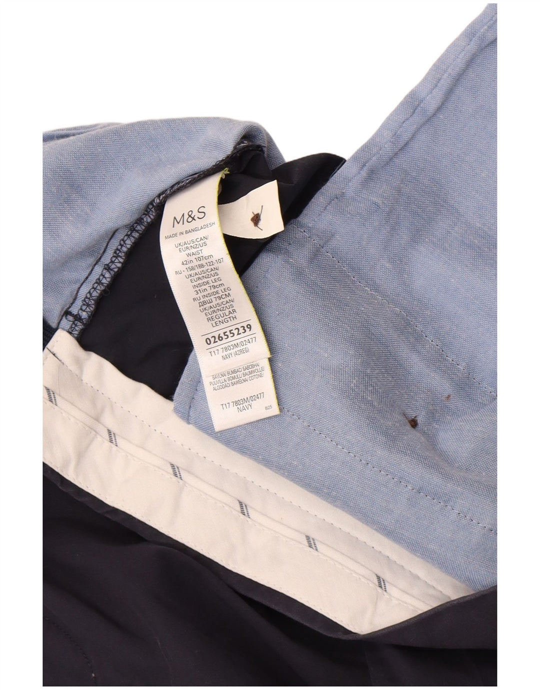 Мужские шорты чинос Marks & Spencer W42 2XL Темно-синие, хлопок