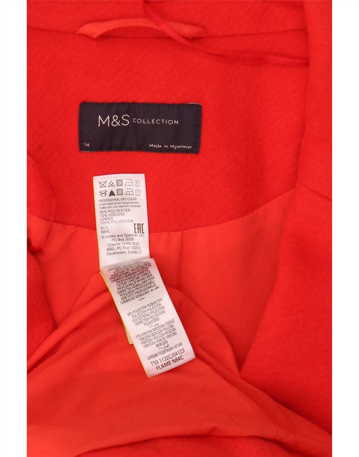 Женское пальто Marks & Spencer UK 14, большой красный полиэстер